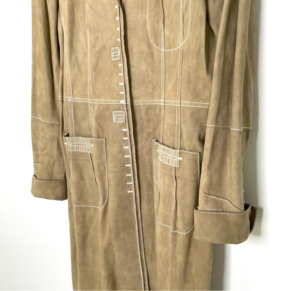 Jacket | Carlisle Camel Suede Trench Contrast Stitching | Western Boho Per Se 6 - Picture 4 of 16